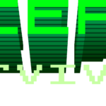 Logo for the game Spacepunk Survival. Written in geometric, pixel art font in various green tones. the Word Spacepunk is like being projected by a hologram. The pixel art and layout are made inspired by old computer UI.